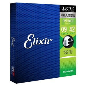 ELIXIR 009-042 OPTIWEB ELECTRIC GUITAR SUPER LIGHT ANTI-RUST 19002