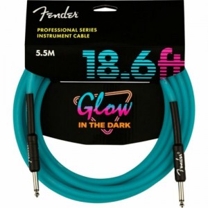 FENDER PROFESSIONAL GLOW IN THE DARK CABLE BLUE 18.6FT 5,5 MT