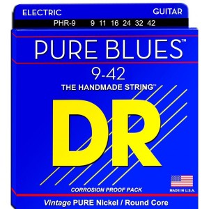 DR HANDMADE STRING 009-042 PHR-9 PURE BLUES PURE NICKEL ELECTRIC