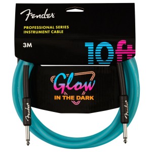 FENDER PROFESSIONAL GLOW IN THE DARK CABLE BLUE 10 3MT'